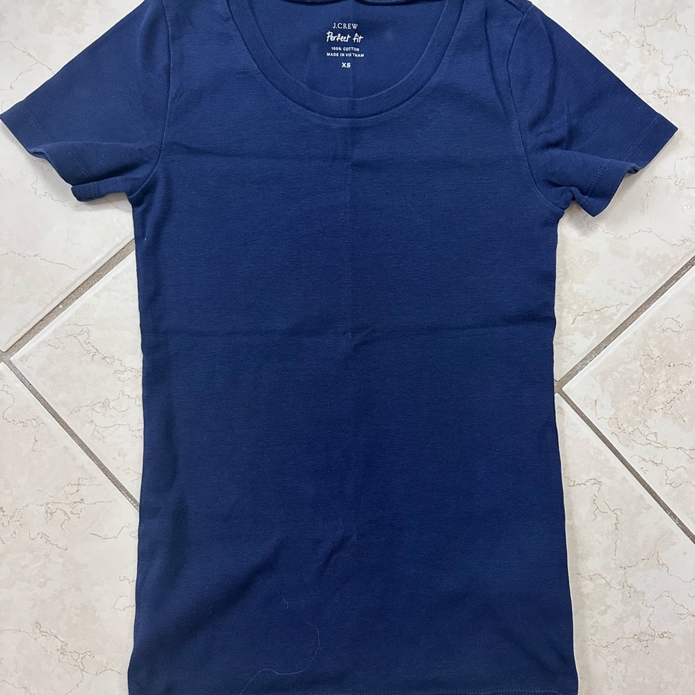 J. Crew Women's Navy Blue T-Shirt